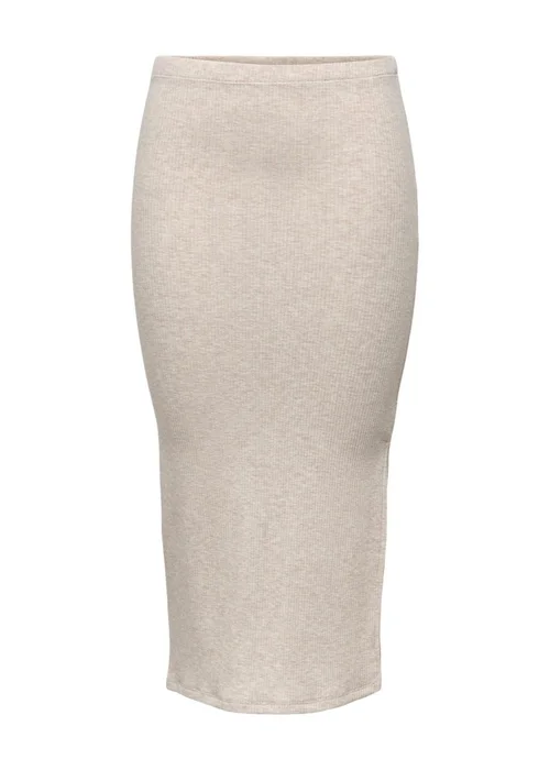 Cream Ribbed Midi Skirt - Size 6 Image 5