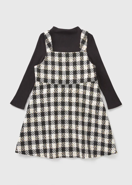 Girls Black Boucle Pinafore & Top Set (7-15yrs) - Age 7 Years Image 1