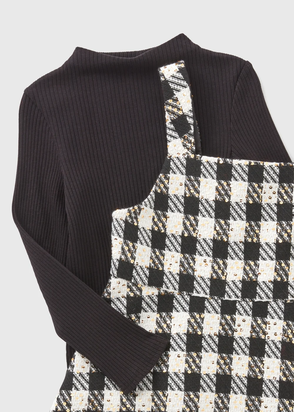 Girls Black Boucle Pinafore & Top Set (7-15yrs) - Age 7 Years Image 2