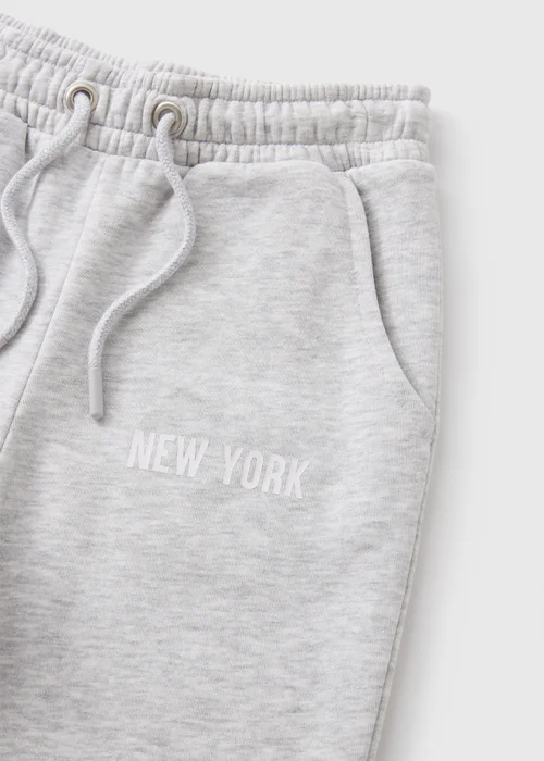 Girls Grey New York Slogan Jogging Bottoms (7-15yrs) - 8 Yrs Image 2
