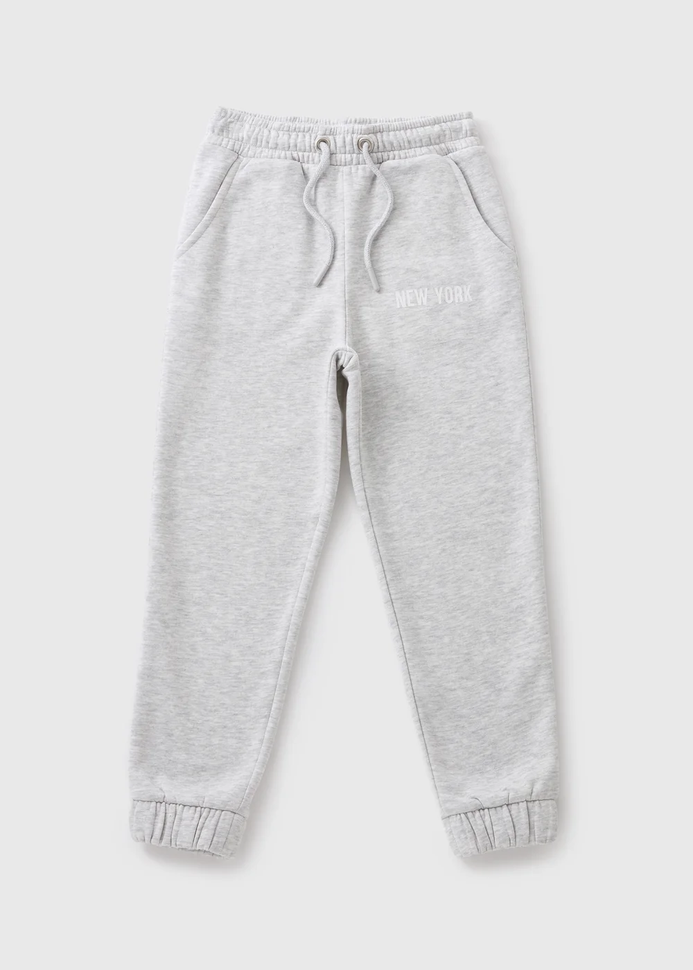 Girls Grey New York Slogan Jogging Bottoms (7-15yrs) - 8 Yrs Image 1
