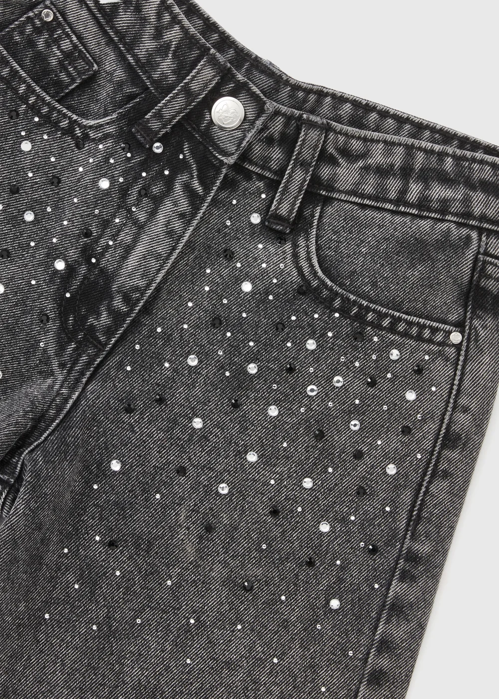 Girls Grey Diamante Embellished Jeans (7-15yrs) - Age 10 Years Image 2