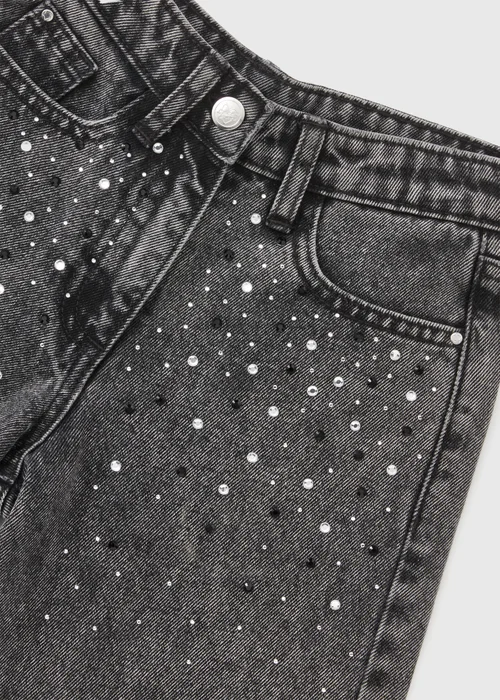 Girls Grey Diamante Embellished Jeans (7-15yrs) - Age 10 Years Image 2