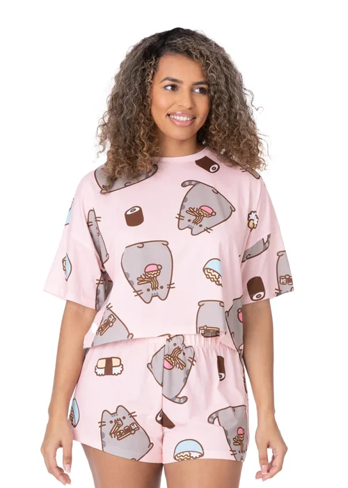 Pusheen Pink Short Pyjama Set - Small Image 1