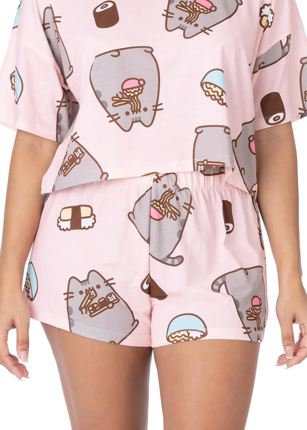 Pusheen Pink Short Pyjama Set - Small Image 3