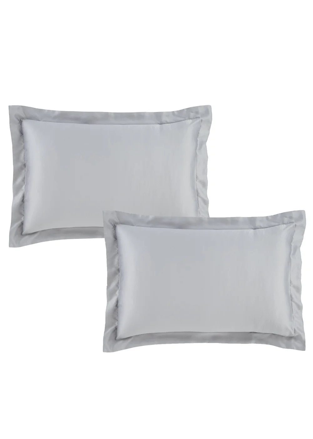 Catherine Lansfield Silky Soft Satin Oxford Pillowcase Pair Silver - 50 x 75cm Image 3