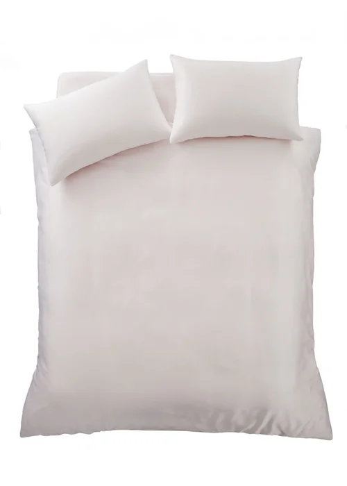 Catherine Lansfield Silky Soft Satin Duvet Cover Set Blush Pink - Single Image 4