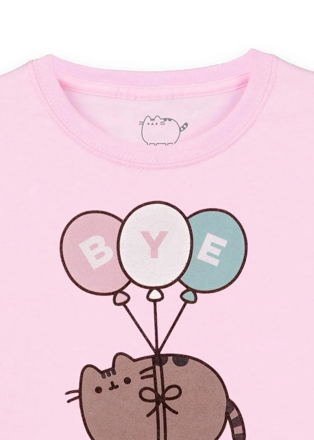 Pusheen Girls Pink Bye Balloons Short-Sleeved T-Shirt (9-14yrs) - 9-10 Yrs Image 3