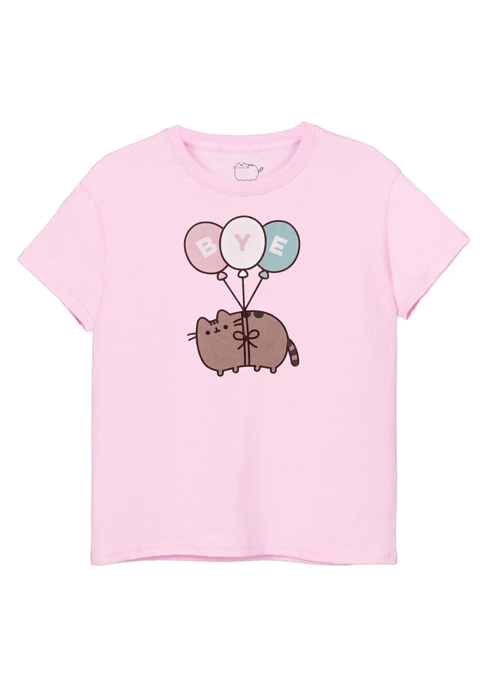 Pusheen Girls Pink Bye Balloons Short-Sleeved T-Shirt (9-14yrs) - 9-10 Yrs Image 1
