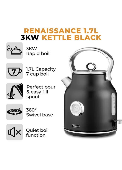 Tower Renaissance 3KW Kettle (1.7L) - One Size Image 2