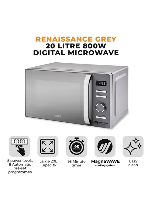 Tower Renaissance Microwave (20L) - One Size Image 2