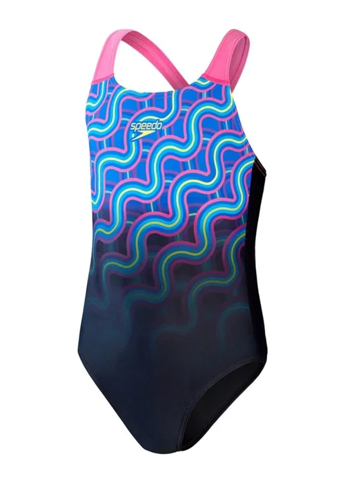 Speedo Kids Blue Splashback Digital One Piece Swimsuit (5-14yrs) - Age 5-6 Years Image 5