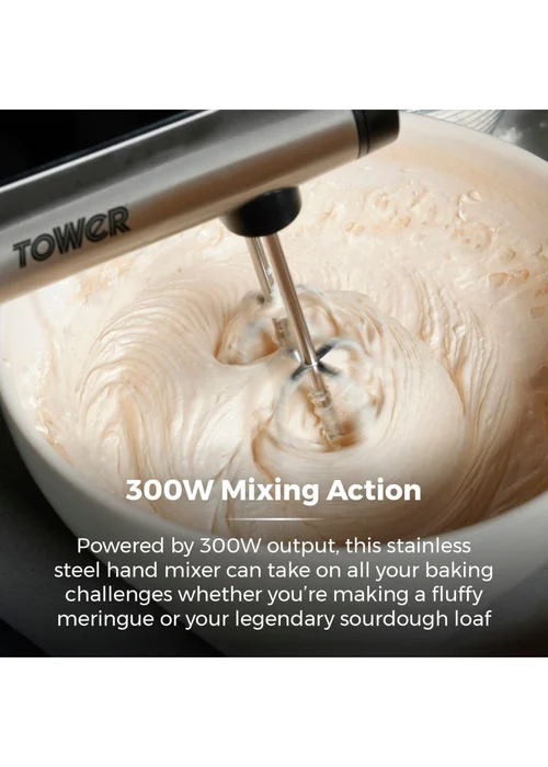 Tower 300W Stainless Steel Hand Mixer - One Size Image 3