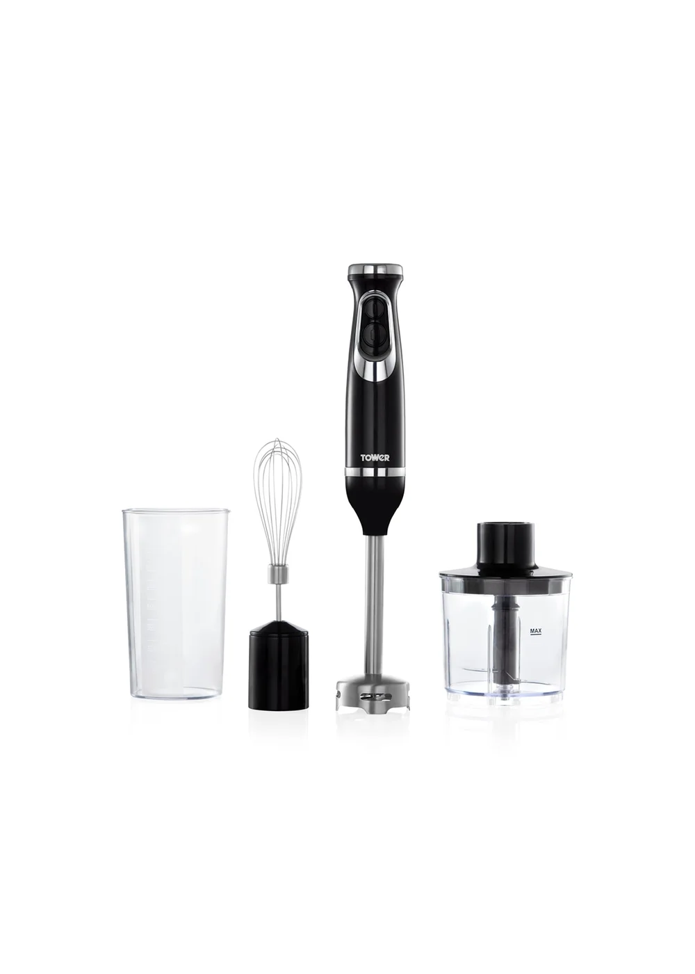 Tower Black 600W 4 in 1 Hand Blender - One Size Image 1