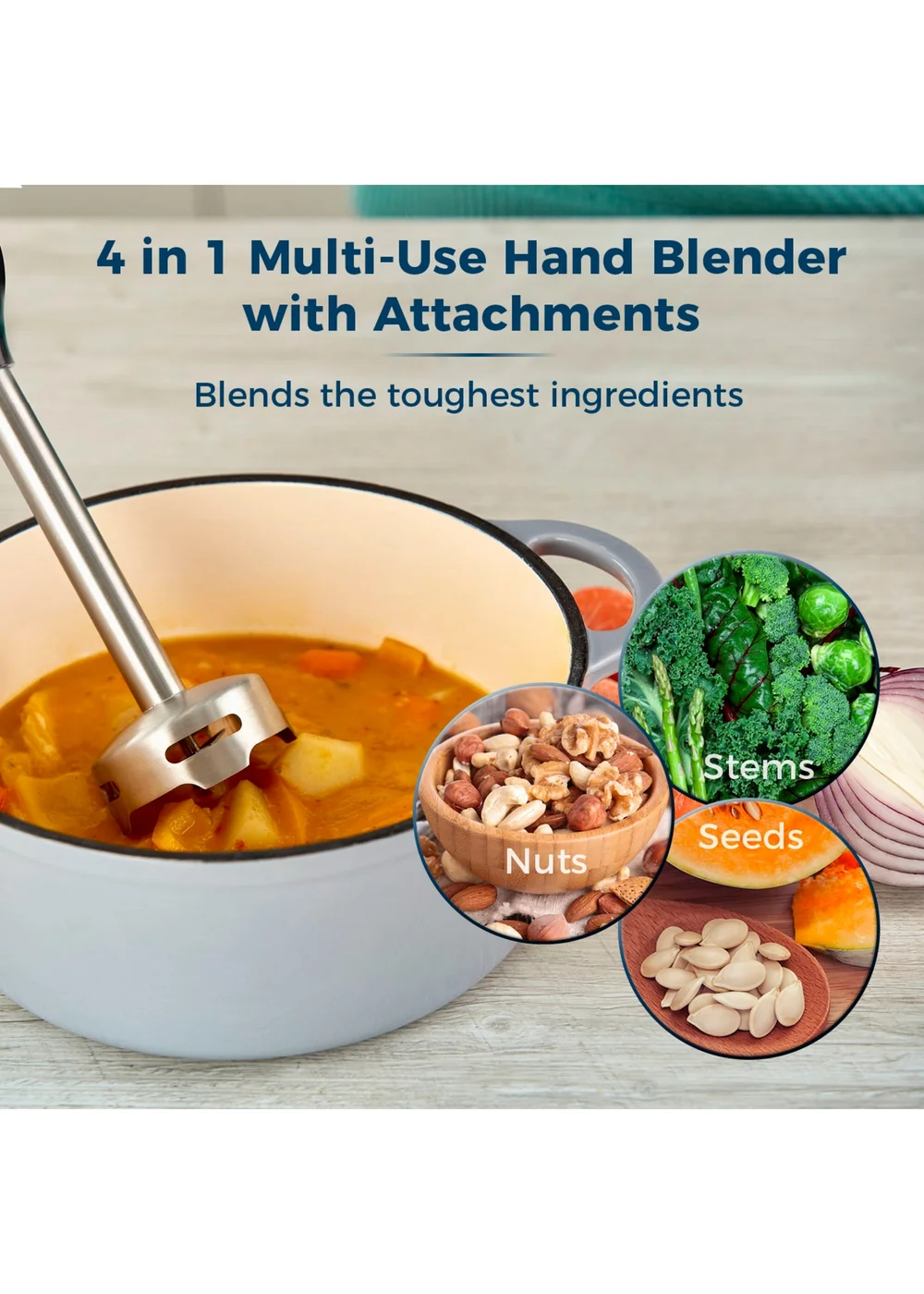 Tower Black 600W 4 in 1 Hand Blender - One Size Image 2