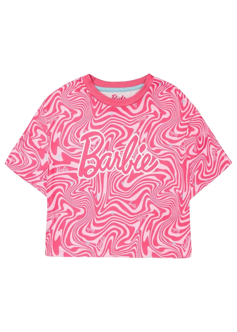 Barbie Girls Pink All-Over Print Short Sleeved Pyjama Set (3-12yrs) - Age 3-4 Years Image 3
