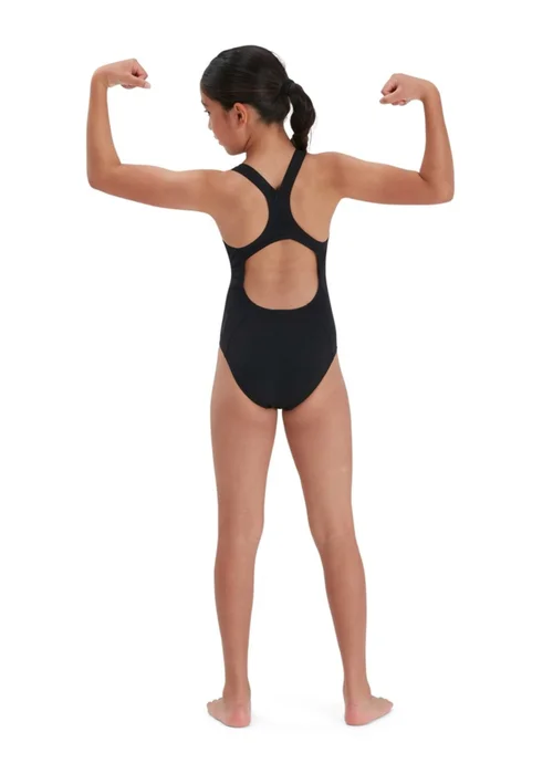Speedo Kids Black Medalist Eco Endurance One Piece Swimsuit (13-16yrs) - Age 13-14 Years Image 2