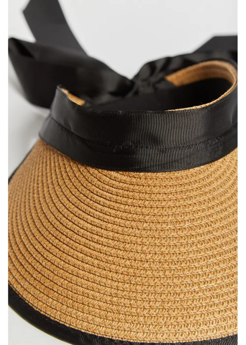 Madein Black Ribbon Detail Oversized Visor Hat - One Size Image 3
