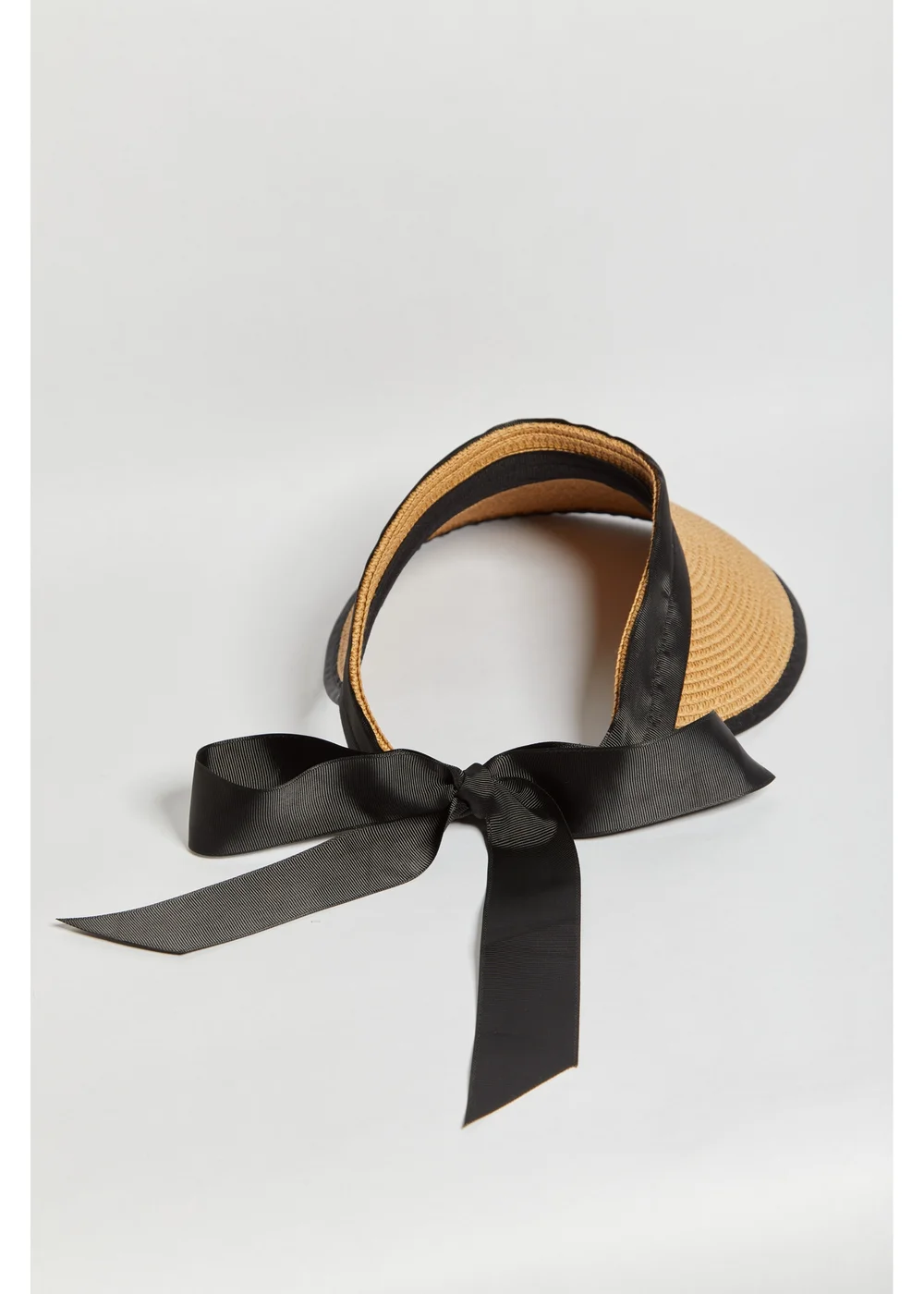 Madein Black Ribbon Detail Oversized Visor Hat - One Size Image 4