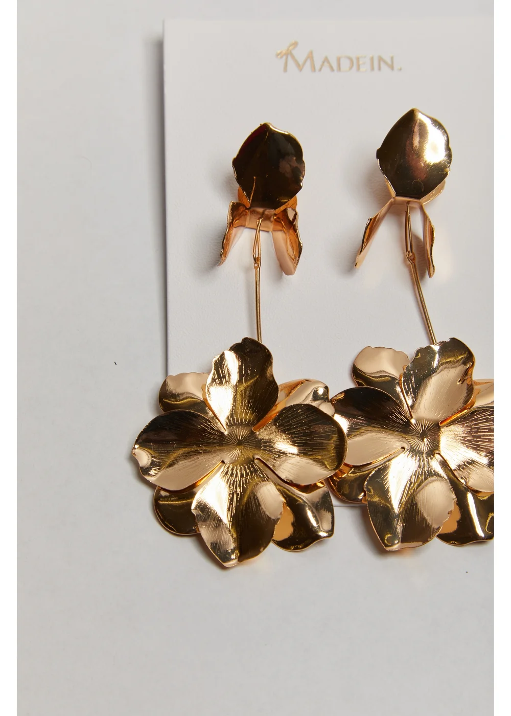 Madein Gold Flower Drop Earrings - One Size Image 4