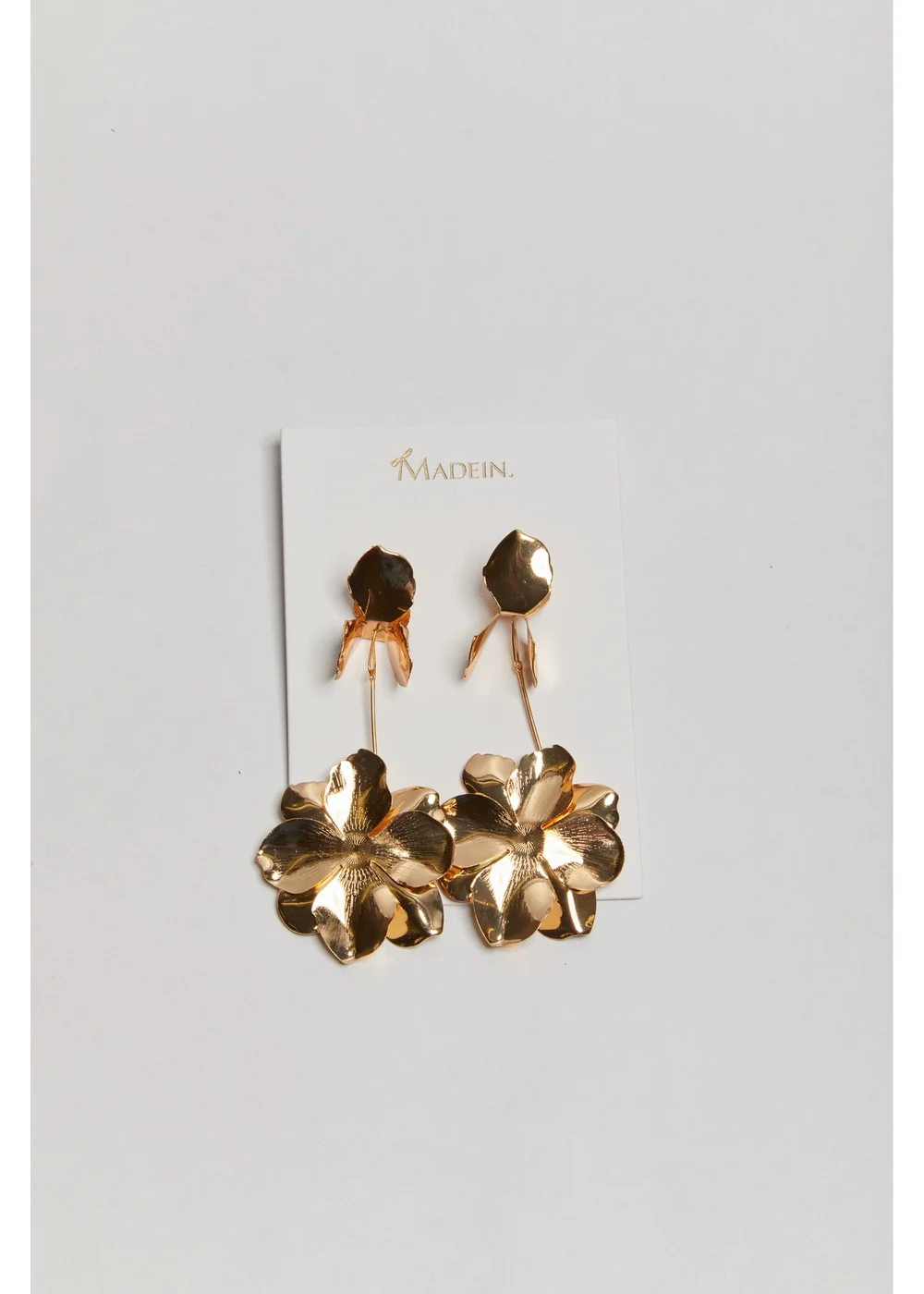 Madein Gold Flower Drop Earrings - One Size Image 3