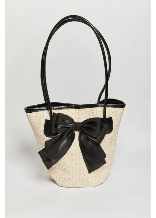 Madein Bow Raffia Shoulder Bag - One Size Image 3