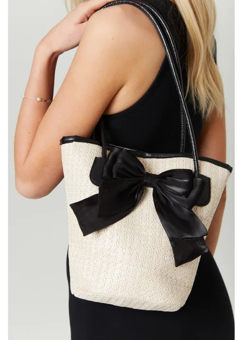 Madein Bow Raffia Shoulder Bag - One Size Image 1