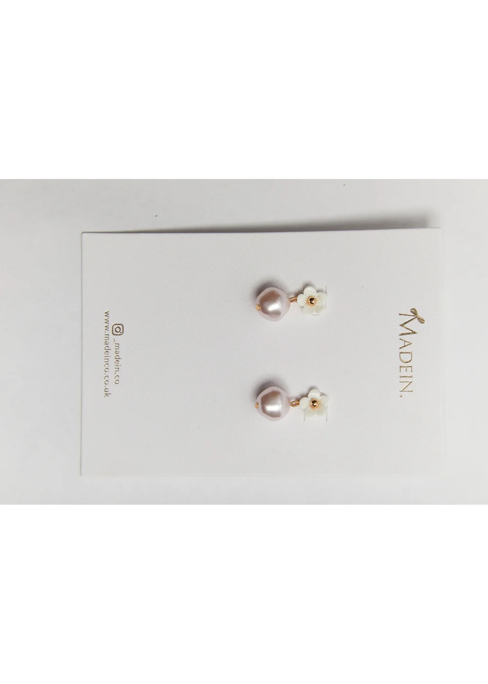 Madein Ivory Flower Drop Earrings - One Size Image 3