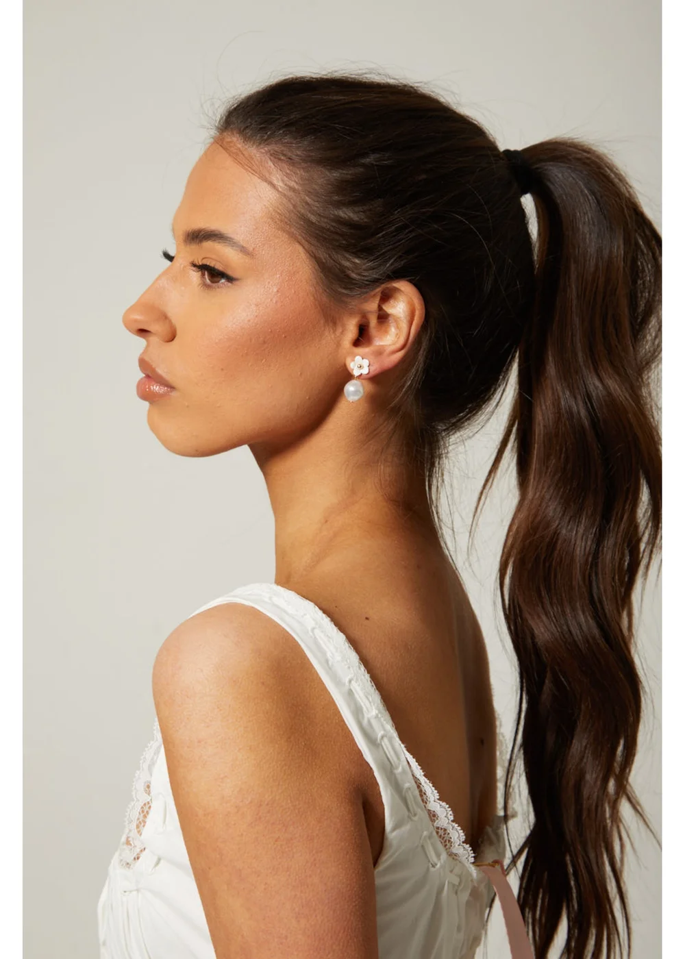 Madein Ivory Flower Drop Earrings - One Size Image 1