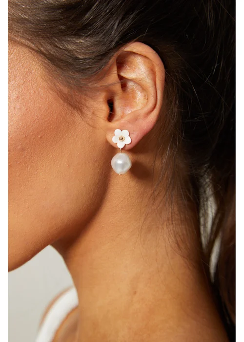 Madein Ivory Flower Drop Earrings - One Size Image 2