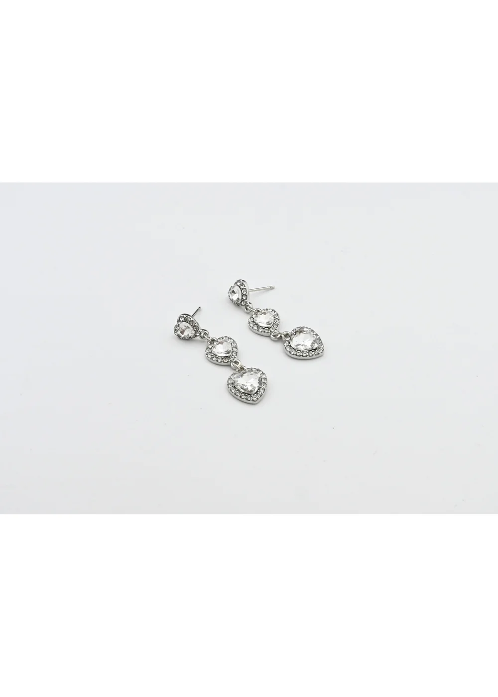 Madein Silver Heart Jewel Drop Earrings - One Size Image 3