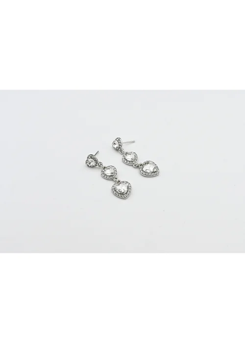 Madein Silver Heart Jewel Drop Earrings - One Size Image 3