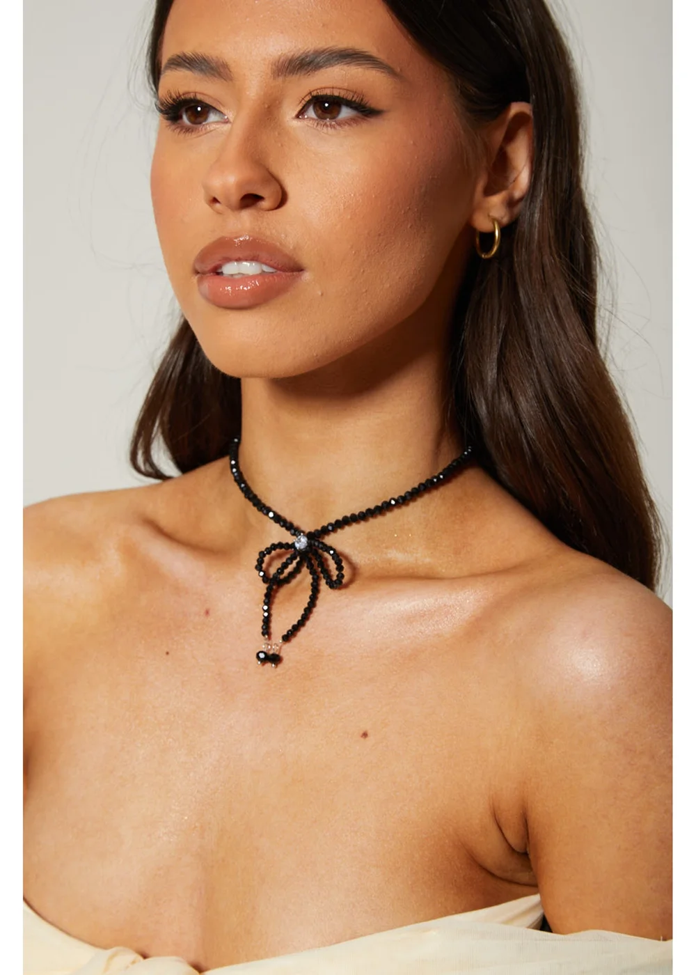 Madein Black Bow Beaded Necklace - One Size Image 3
