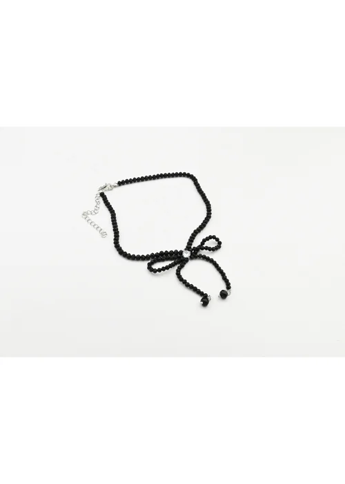 Madein Black Bow Beaded Necklace - One Size Image 4