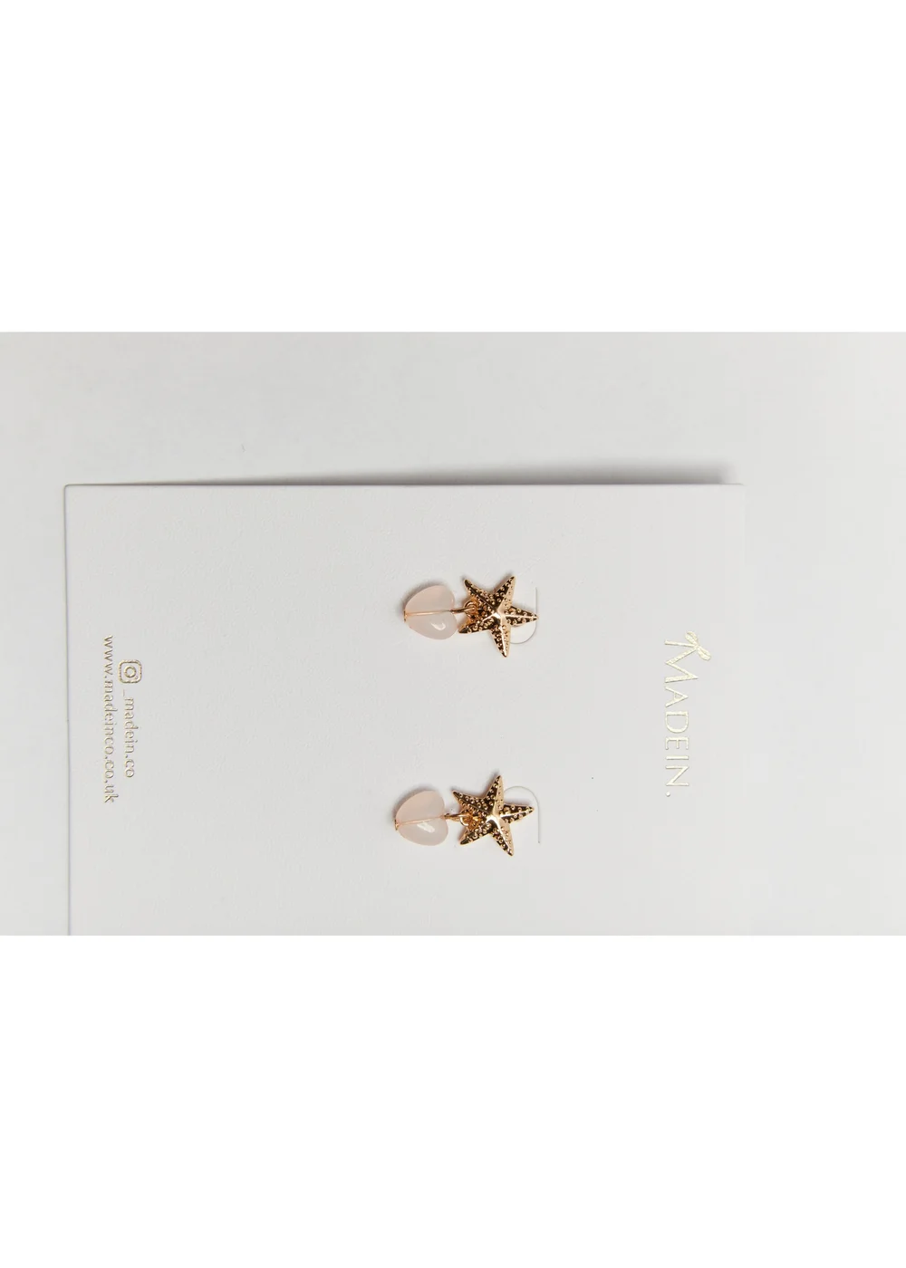 Madein Gold And Pink Starfish Clouded Heart Earrings - One Size Image 4