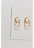 Madein Gold Chain Drop Hoop Earrings - One Size Image 4