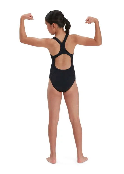 Speedo Kids Black Medalist Eco Endurance One Piece Swimsuit (5-12yrs) - Age 5-6 Years Image 2