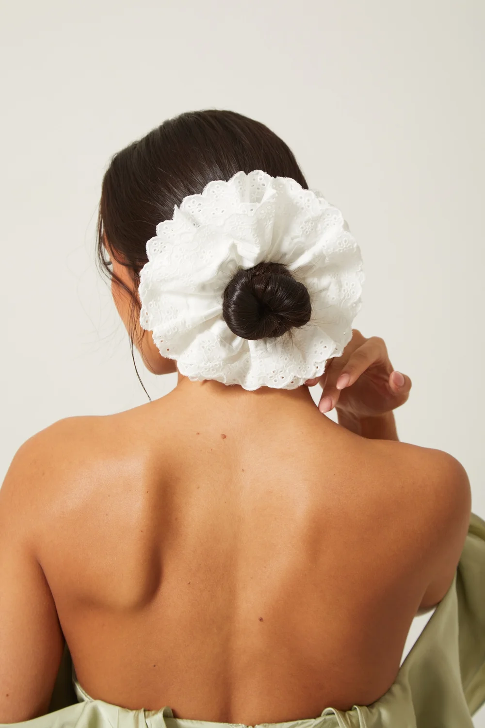 Madein Ivory Broderie Scrunchie - One Size Image 1