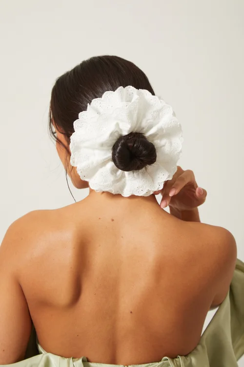 Madein Ivory Broderie Scrunchie - One Size Image 1