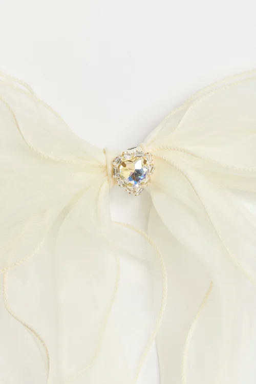 Madein Ivory Bow Hair Clip - One Size Image 4