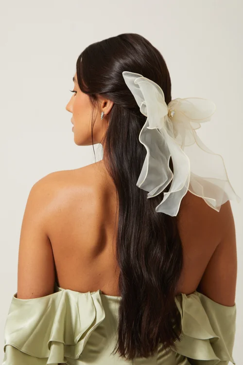 Madein Ivory Bow Hair Clip - One Size Image 2
