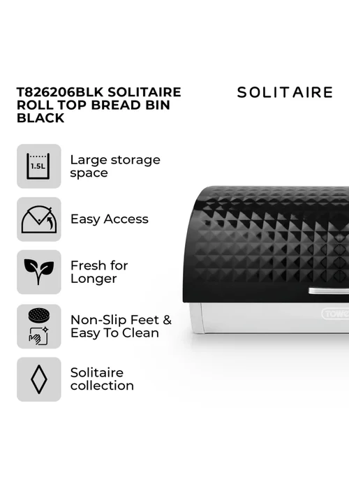 Tower Solitaire Bread Bin - One Size Image 2