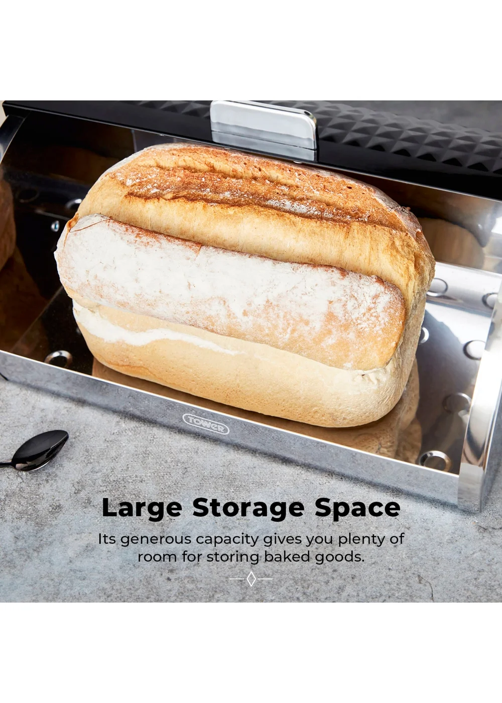 Tower Solitaire Bread Bin - One Size Image 3