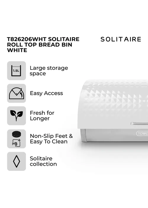Tower Solitaire Bread Bin - One Size Image 2