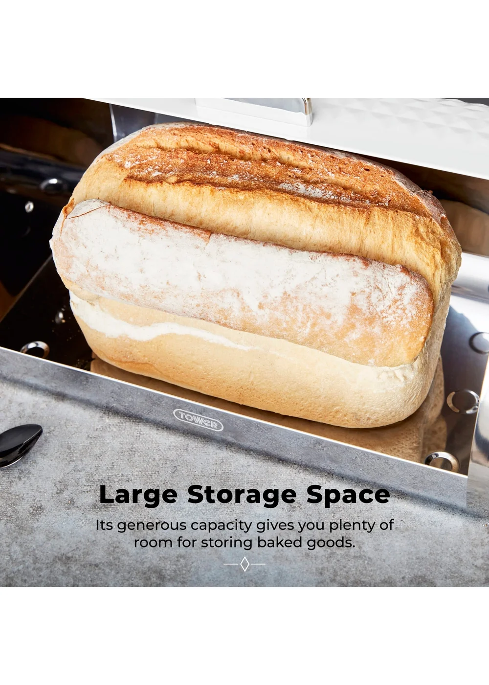 Tower Solitaire Bread Bin - One Size Image 3