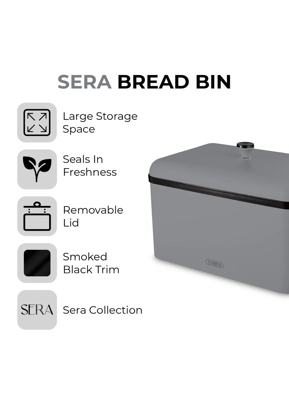 Tower Sera Bread Bin - One Size Image 2