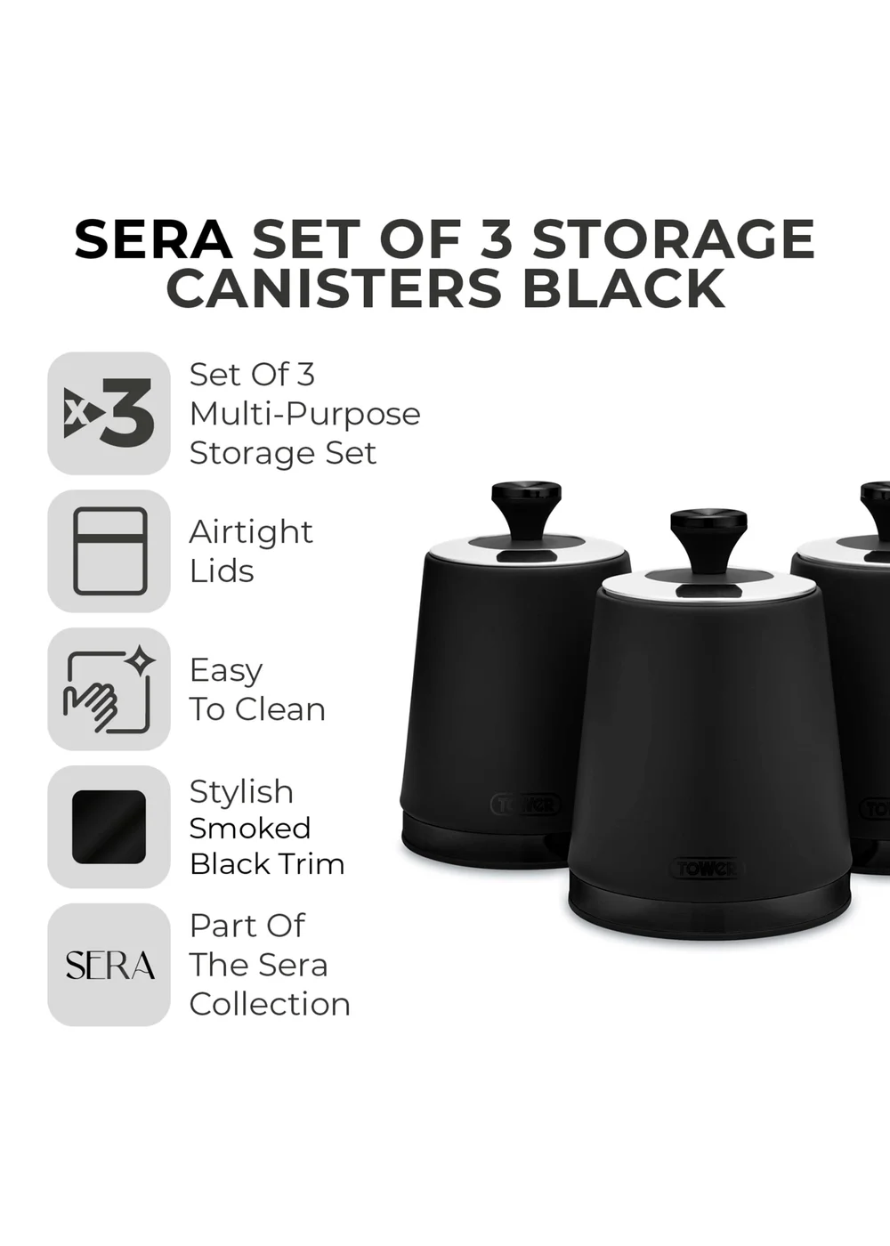 Tower Sera Canisters (Set of 3) - One Size Image 2