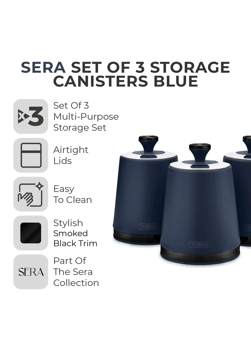 Tower Sera Canisters (Set of 3) - One Size Image 2