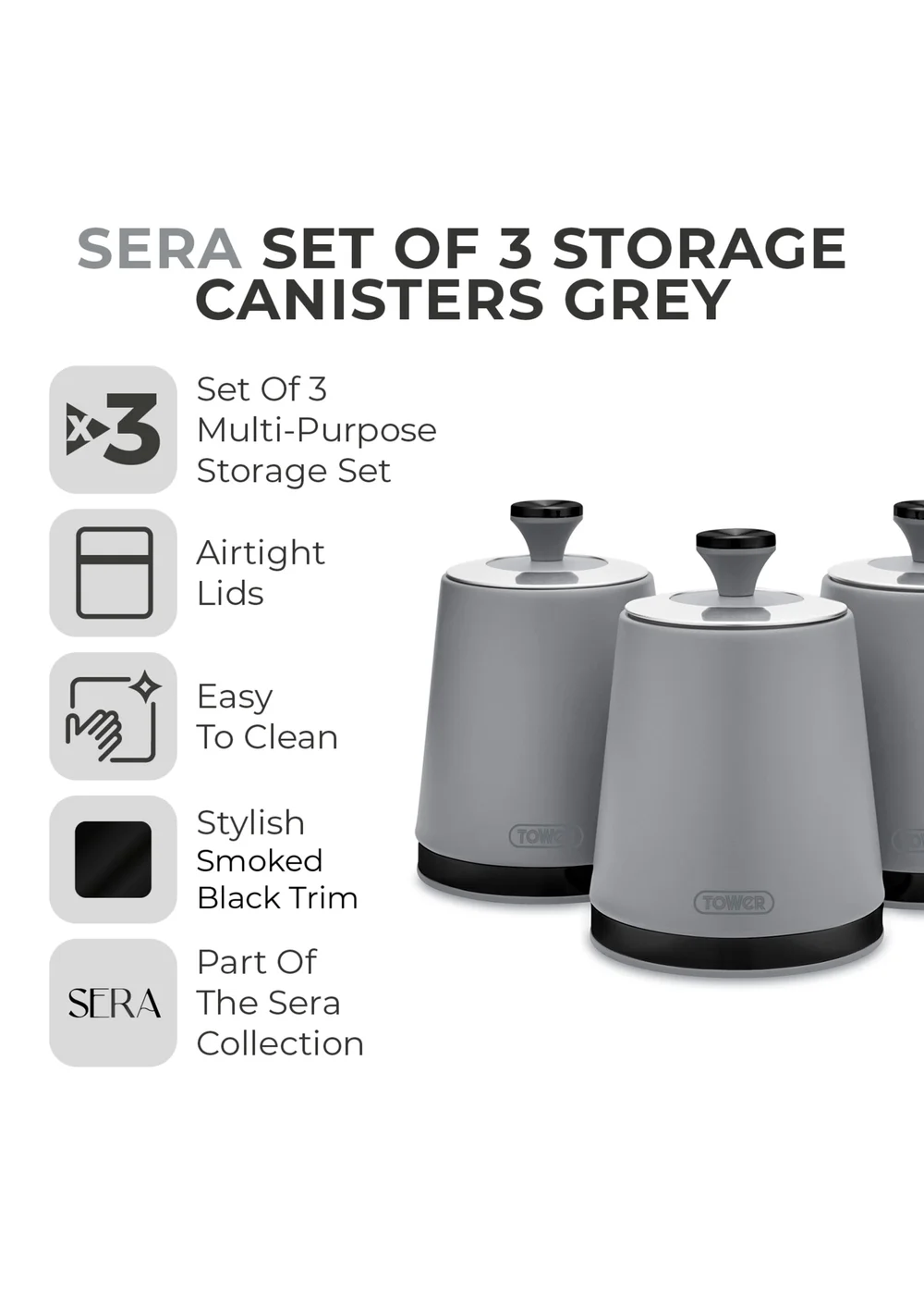 Tower Sera Canisters (Set of 3) - One Size Image 2