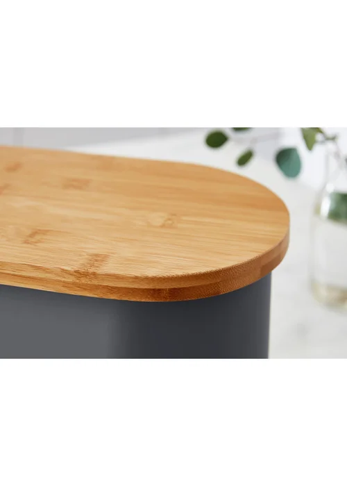 Swan Nordic Oval Bread Bin With Cutting Board Lid - One Size Image 3